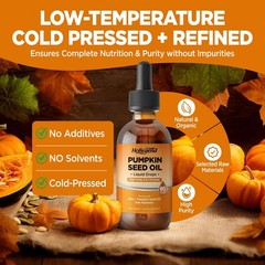 Organic Pumpkin Seed Oil Drops – DHT Blocker for Hair Growth & Prostate Health,