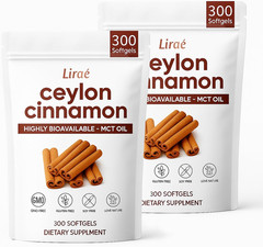 LIRAE Ceylon Cinnamon, Ceylon Cinnamon Soft Gels 7200mg, with MCT Oil, Highly Bi