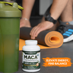 Certified USDA Organic Maca Root Capsules, 1,600mg, 120 count – Two Month Supply