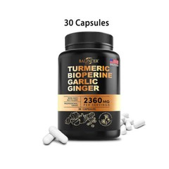 Turmeric Bioperine Garlic Ginger 2360mg For Joint And Heart 30/60/120 Capsules
