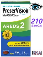 Preservision AREDS 2 210 Count Eye Vitamin Mini Soft Gels Antioxidant Supplement
