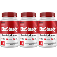 BioSteady Blood Optimizer Metabolism Support Supplement w/ Cinnamon- 3 Bottles