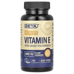 2 X Deva, Vegan Vitamin E with Mixed Tocopherols, 400 IU, 90 Vegan Caps