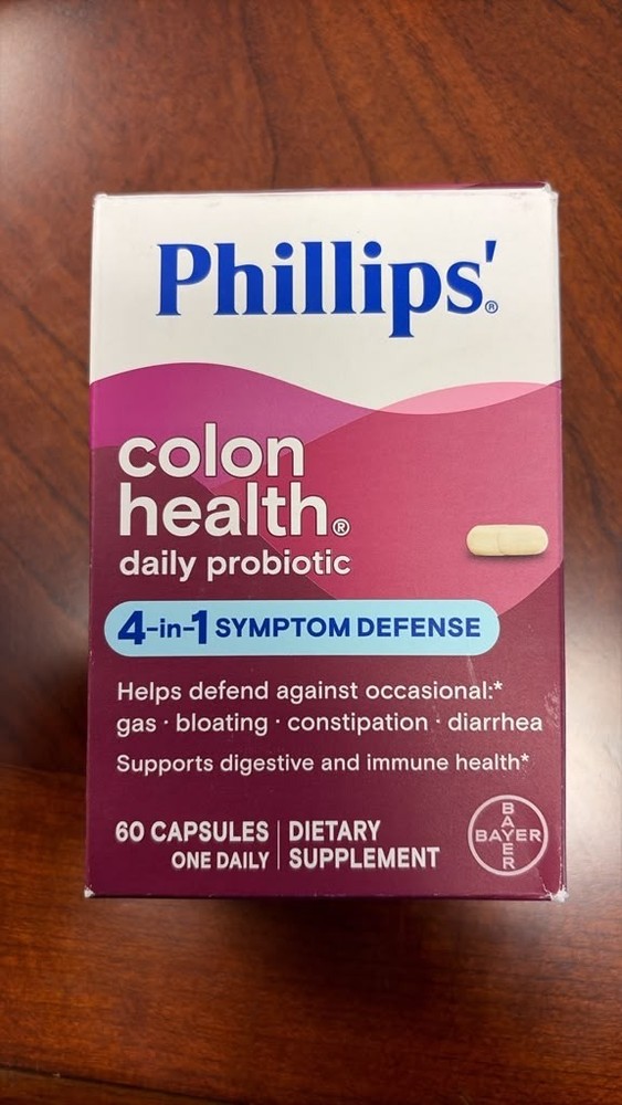 Philips Colon Health Daily Probiotic Capsules 4-in-1 Symptom Defense, 60 Count