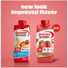 Premier Protein Shake Strawberries & Cream 30g Protein 11oz 12 Pack