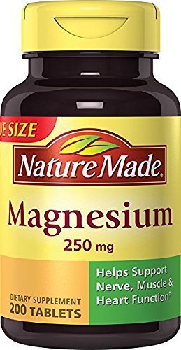 Nature Made Magnesium Dietary Supplement Tablets Gluten Free 250 mg 200 Count