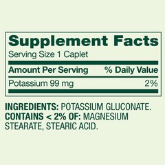 Spring Valley Potassium Caplets Dietary Supplement Value Size, 99 mg, 500 Count
