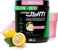 Pre JYM Pink Lemonade Pre Workout Powder for Men & Women, Bcaas, Nootropics, Cre