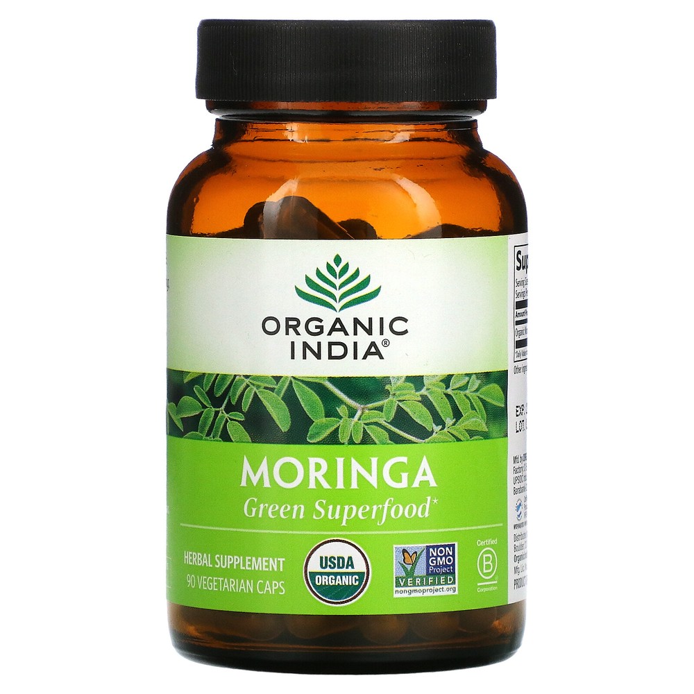 Organic India Moringa 90 Veggie Caps Gluten-Free, Organic, Vegan, Vegetarian