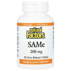 2 X Natural Factors, SAMe , 200 mg, 60 Slow Release Tablets