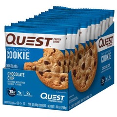 Quest Protein Cookie, Chocolate Chip, 15g Protein, 12 Count,2.08 oz (59 g) Each