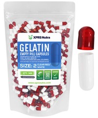 Capsules Express- Size 2 Clear Red/White Empty Gelatin Capsules Gelcaps Pill DIY