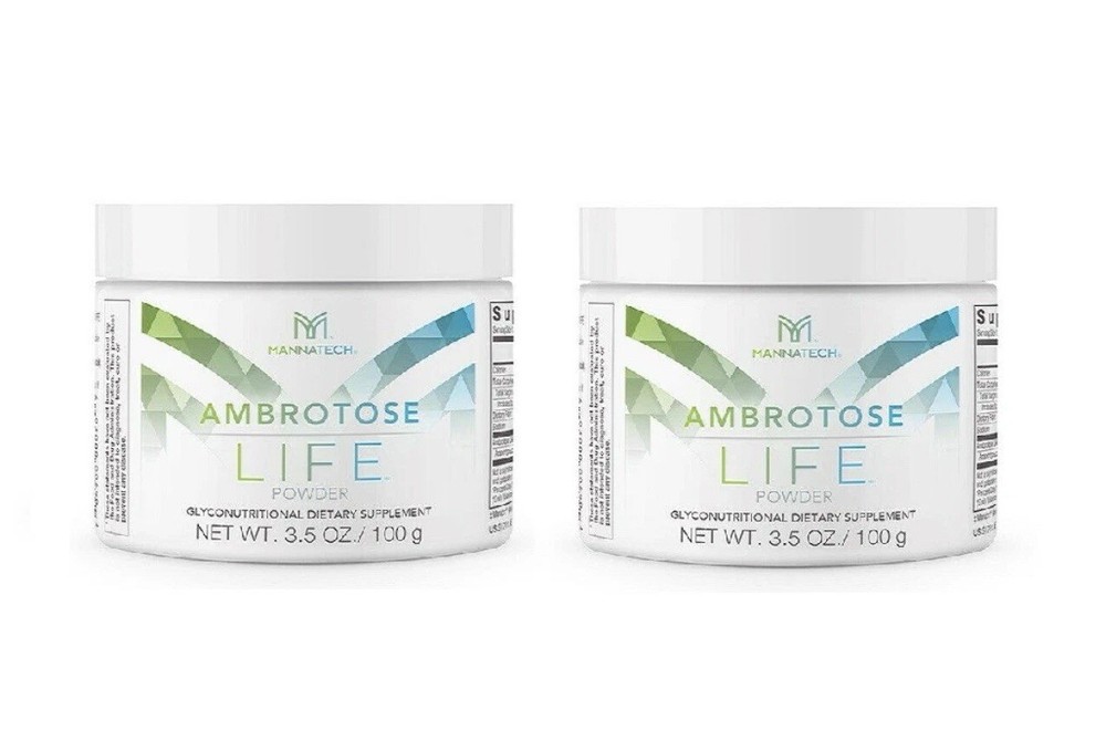 Mannatech 2 Pack Ambrotose LIFE® 100g Canister Pure Ambrotose Powder Immune NEW