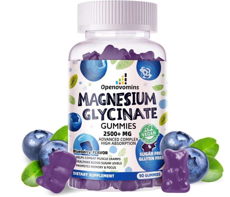 Magnesium Glycinate Gummies 2500mg – Sugar Free Magnesium Potassium Supplement w