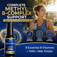 Liquid Methylated B Complex B12 Folate TMG Milk Thistle 50ml USA Made GMP