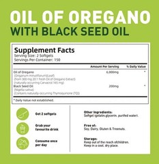 Oil of Oregano Softgels containing Black Seed Oil – 6000mg Oregano Oil