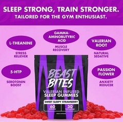 3 Bag Valerian Infused Sleep and Nighttime Recovery Gummies – Beast Bites
