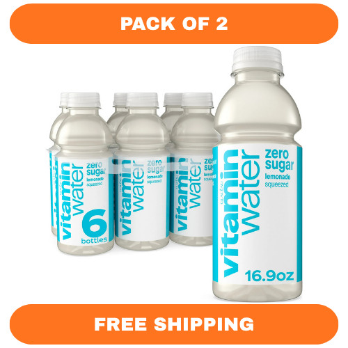 vitaminwater Zero Sugar Squeezed Lemonade 16.9 fl oz Bottles 12 Pack Flavored