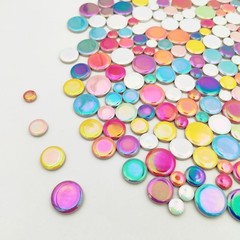 280PCS Iridescent Round Ceramic Mosaic Tiles for Crafts Bulk,1.1LB Circle Mos…
