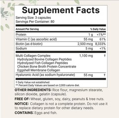 Micro Ingredients Multi Collagen Peptides Complex, 240 Caps