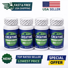 NoavII Creatine Monohydrate Capsules for Muscle Gain 360, 4 pack, 300g Total