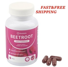 2BOTTLES-Capsules Rosabella Supports Blood Pressure 60Ct Organic BeetRoot Powder