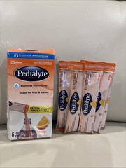 Oral Electrolyte Solution Pedialyte® Powder Pack of 6, Orange Flavor 0.6 oz.