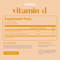 USANA Vitamin D – 84 Tablets **Free Shipping – Exp:07/27**