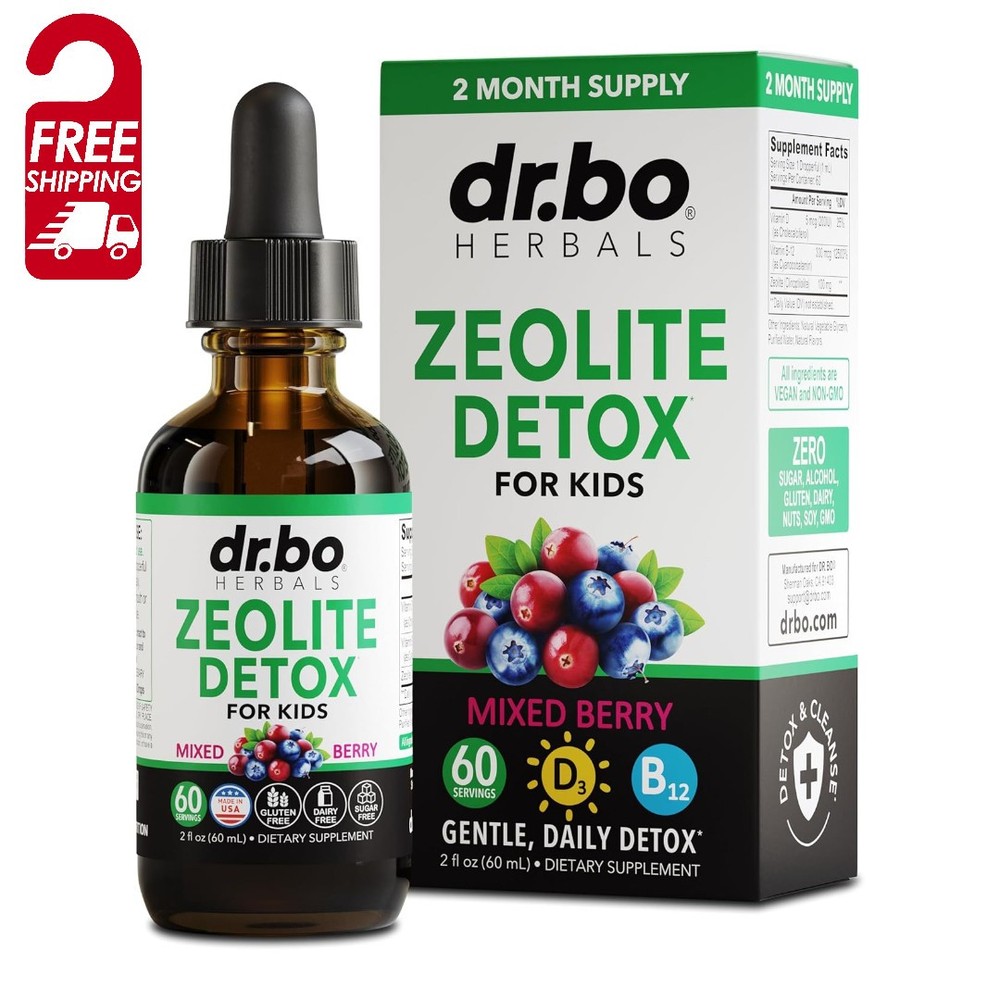 Kids Zeolite Liquid Drops with Vitamins B12 & D 2oz Free Ship