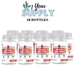 GLUCO STASIS- Blood Support- 12 Bottles- 720 Capsules