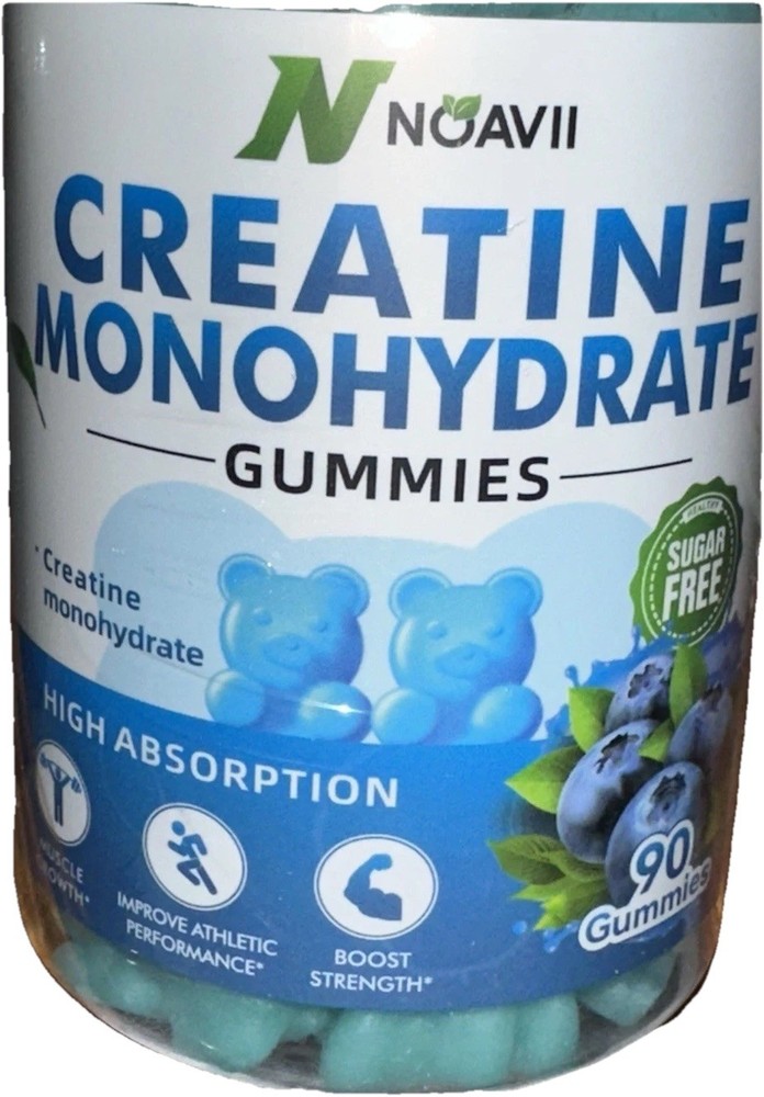 Creatine Monohydrate Gummies ~ 2 Bottles (90 Ea)~Blueberry~NOAVII~11/26