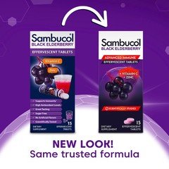 Sambucol Black Elderberry Effervescent Tablets – 15 Count (Pack of 1)