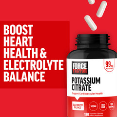 Force Factor, Potassium Citrate, 99 mg, 180 Vegetable Capsules