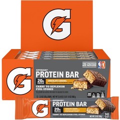 Gatorade Whey Protein Bars, Chocolate Caramel, 2.8 oz bars Pack of 12, 20g of…