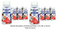Equate Original Nutritional Shake, Strawberry, 8 Fl Oz, 12 Count