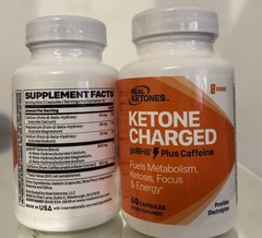 2 X Real Ketones, Ketone Charged, goBHB Plus Caffeine, 60 Capsules