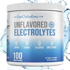Electrolyte Powder Unflavored – 100 Servings – Sugar Free, Zero Carbs, Zero