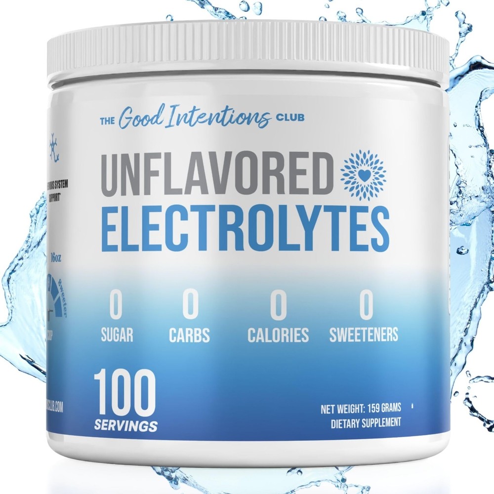 Electrolyte Powder Unflavored – 100 Servings – Sugar Free, Zero Carbs, Zero
