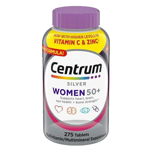 Centrum Silver Women’s 50+ Multivitamin 275 Tablets – Heart & Brain Support