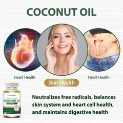 Coconut Oil Supplements 3000 MG Improves Skin Health Burn Fat Immune 120 CT US