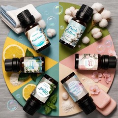 Clean Essential Oils Set 6 x 10ml–Fresh Linen, Mint,Clean Home,Silken Bree