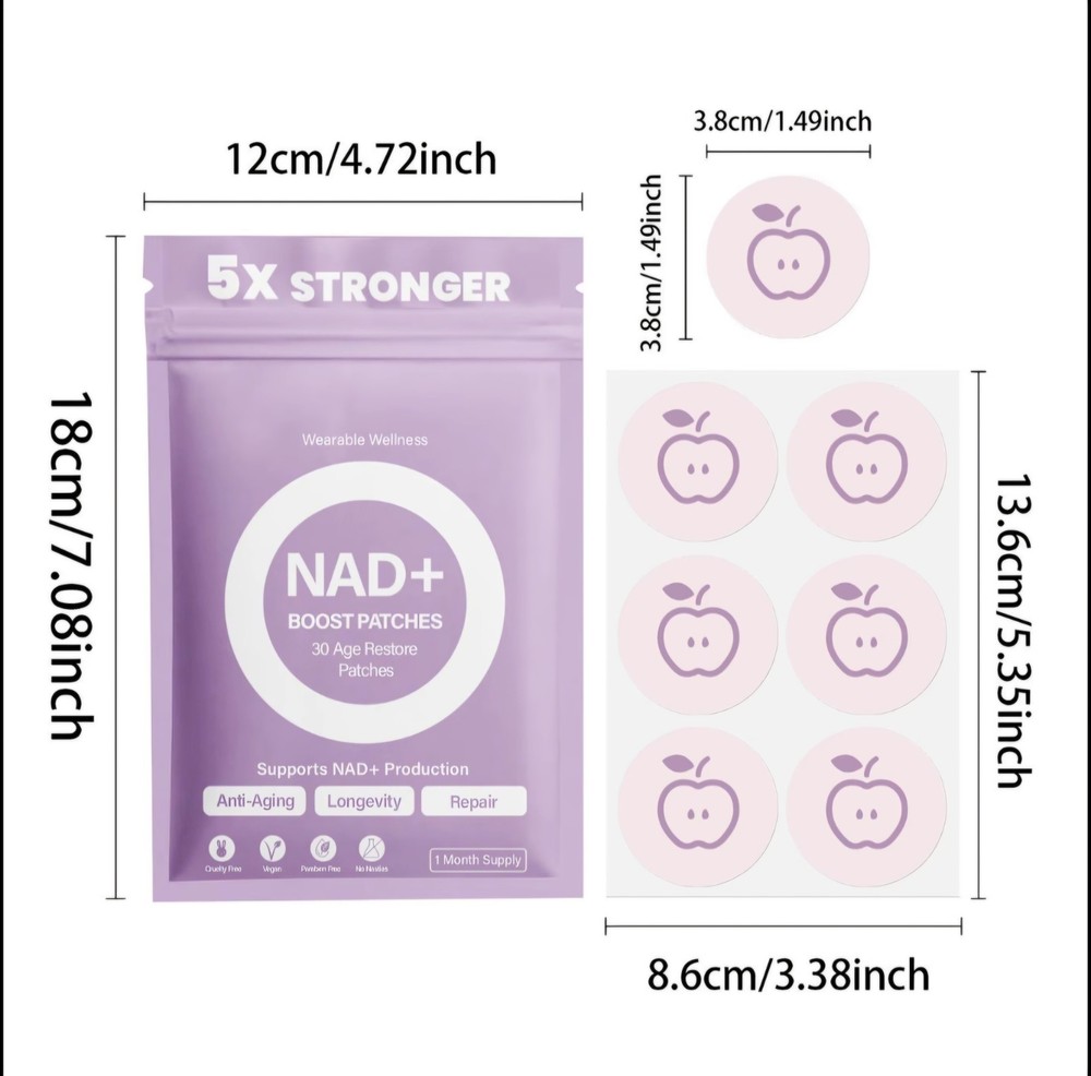 5X’s Stronger Wearable Wellness NAD+ Boost Patches 30ct Brand New
