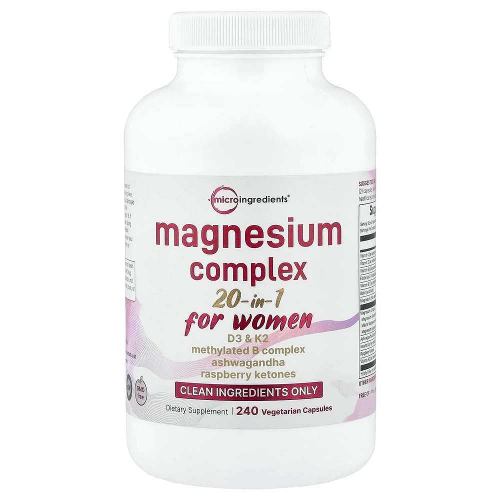 2 X Micro Ingredients, Magnesium Complex 20-in-1, For Women, 240 Vegetarian Cap