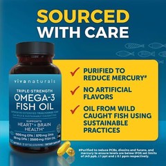 Omega 3 Fish Oil Supplement for Women and Men – 2500 mg Triple Strength Fish Oil