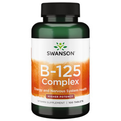 Swanson Vitamin B-125 Complex – Higher Potency 100 Tablets