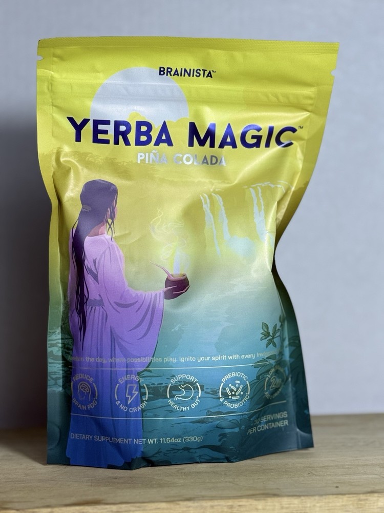 Brainista Yerba Magic Piña Colada Powder Supplement 11.64oz Prebiotic