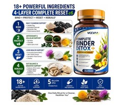 Vcvaa Complete Binder Detox+ Detox Cleanse Capsules 120ct Vegan Gluten-Free