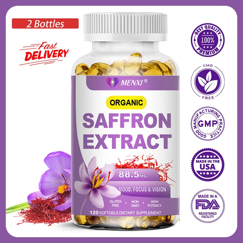 Saffron Extract, 88.5mg – Appetite Suppressant Saffron Capsules（ 2 bottles ）