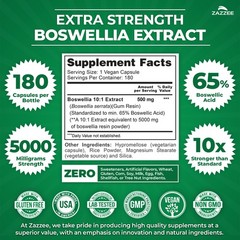 Extra Strength Boswellia 10:1 Extract, 5000 mg Strength, 180 Vegan Capsules