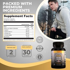 Vital Nitric Oxide Supplements for Men – Workout Booster Supplement for Men – Ni